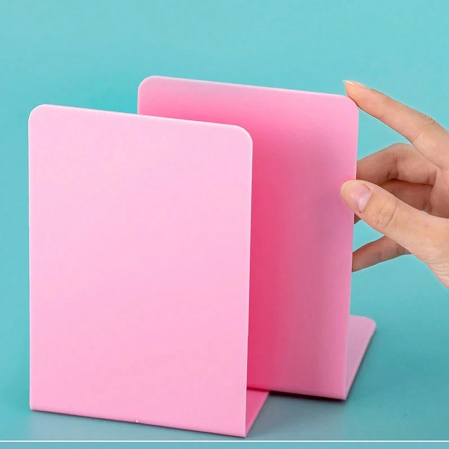 1個粉色有機玻璃書檔,適用於臥室、學校、辦公室、圖書館書架 - 粉色 - 查看 1