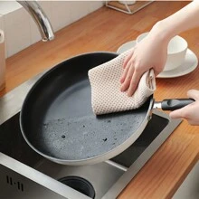 1 Miếng Vệ Sinh Nhà Bếp Vải , Tổ ong Khăn tắm , Hấp thụ Khăn tay , Thoáng khí Không dính Dầu Khăn tắm - Màu be - Xem 2