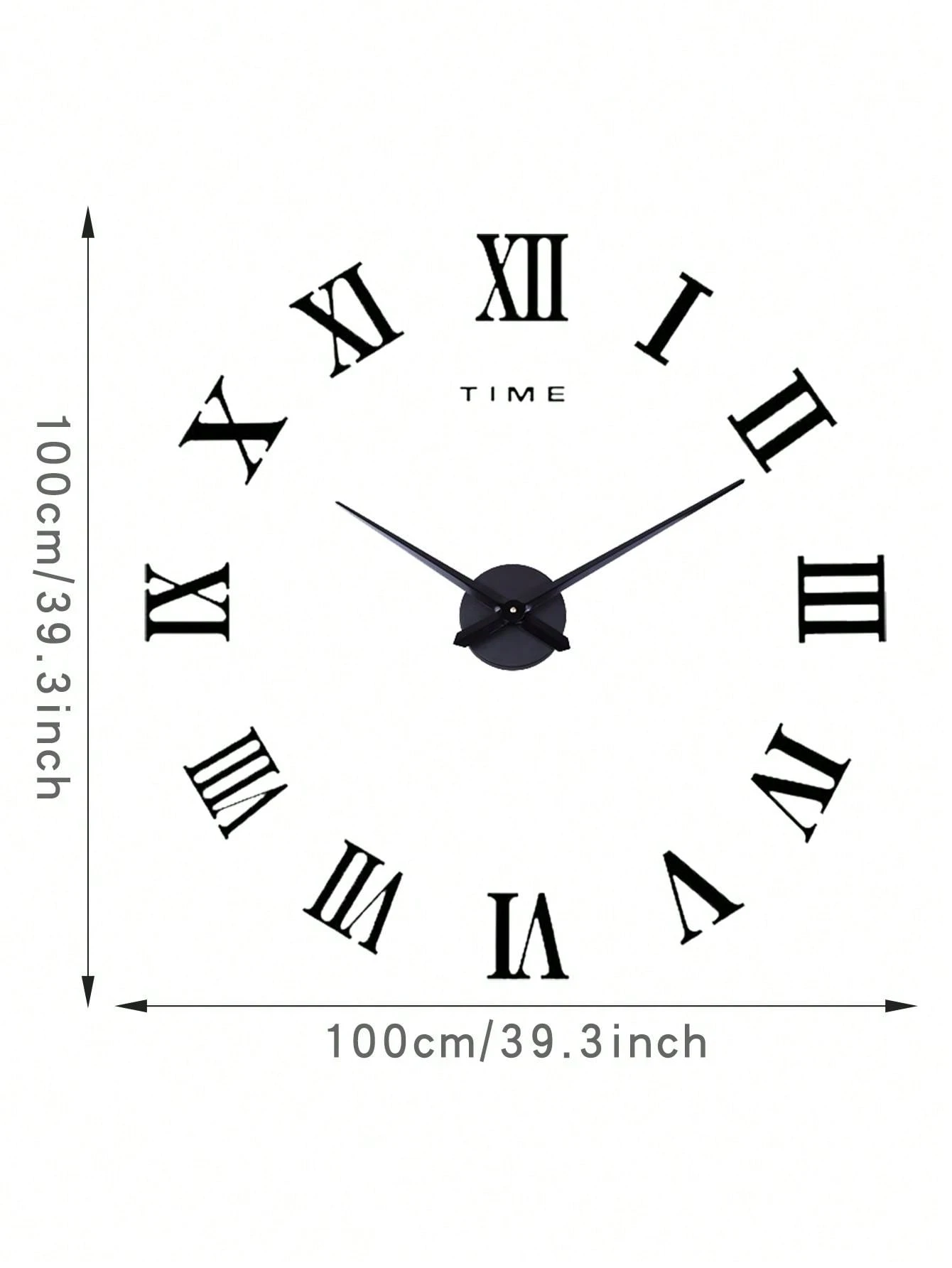 Römische Ziffern 3D-Spiegel-Wanduhr – Rahmenlos, Acryl, Durchmesser 20–50 Cm Anpassbar, Silber, DIY-Montage Mit Vorlage