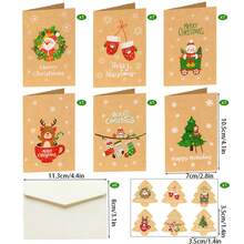 6sets Christmas Greeting Cards With Envelopes & Stickers - Gloves - View 2