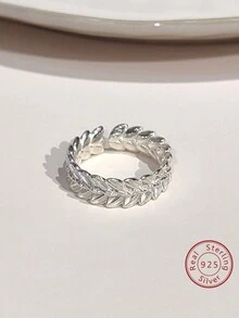 1 件時尚重型 925 純銀葉子開口戒指,精緻美麗,充滿靈氣,時尚百搭,男女通用風格,適合日常聚會和各種場合,珠寶