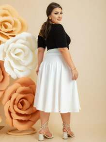 Plus Size Skirts - trắng - Xem 4
