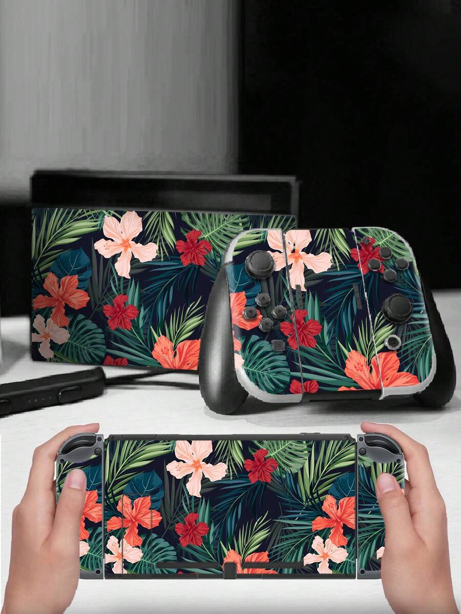 1 套印刷磨砂皮肤贴纸，适用于 Switch 游戏机 - 彩色 - 查看 1