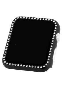 1入女士閃亮鑽石裝飾鋁合金手錶殼,適用於 Apple Watch 40/41/44/45/49mm,適用於 Apple Watch Ultra2/ultra/se/9/8/7/6/5/4(無鋼化玻璃) - 黑色 - 查看 5