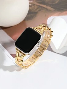 1pc Women's Fashionable V-Shaped Metal Apple Watch Strap 45/49/38/40/41/42/44mm, Compatible With Apple Watch Ultra/SE/8/7/6/5/4/3/2/1 As A Gift For Students Returning To School