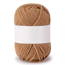 1卷4股精梳手工編織羊毛線,卡其色,適用於編織冬季聖誕節衣服、家居紡織品、diy手工藝品和創意用途 - 卡其色 - 查看 2