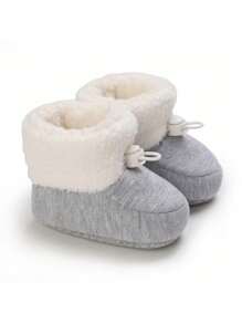 全新冬季可爱温暖毛绒婴儿靴，适合 0-1 岁婴儿