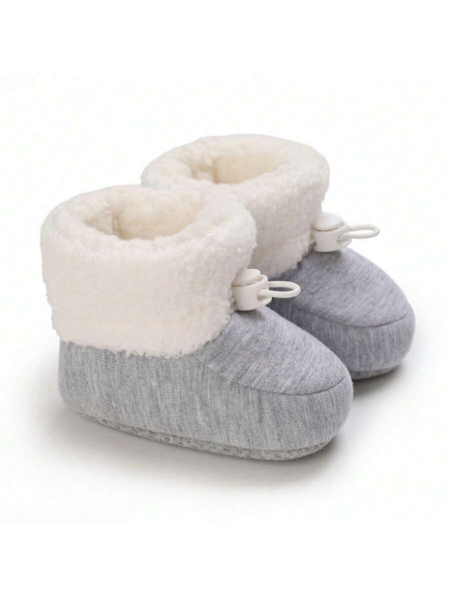 全新冬季可爱温暖毛绒婴儿靴，适合 0-1 岁婴儿