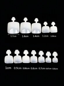 600 片人造脚趾假指甲片自然全覆盖脚趾甲按压假指甲片脚指甲装饰工具美甲用品指甲 - 無色 - 查看 5