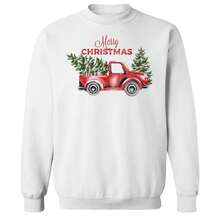 Nearly There Merry Christmas Truck Graphic White Unisex Cotton Pullover Sweatshirt - 白色 - 查看 3