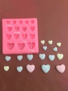 1pc 10-cavity Silicone Mold For Large And Small Heart Shaped Desserts - Multicolor - View 2