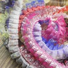 1000公分白色雙層多色褶邊花邊,用於製作發飾、玩具、服裝和其他 Diy 手工藝品 - 白色 - 查看 10