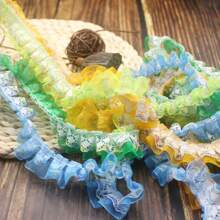 1000公分白色雙層多色褶邊花邊,用於製作發飾、玩具、服裝和其他 Diy 手工藝品 - 白色 - 查看 8