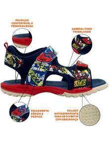 Kids Flat Sandals - Màu xanh hải quân - Xem 4