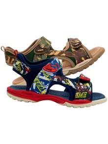 Kids Flat Sandals - Màu xanh hải quân - Xem 5