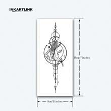 INKARTLINK 1pc INKARTLINK 8*18cm Whale & Herbal Juice Design Temporary Tattoo, Magic Tattoo, Semi-Permanent Tattoo, Realistic & Personalized, Lasting 1-2 Weeks