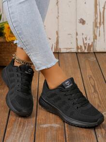 Women's Outdoor Shoes Fabric Lightweight Lace Mesh Trim Front Lace Up Road Running Shoes