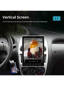 2din 9.5英吋車載立式收音機rad2+64g垂直屏幕,支援android Auto Mirrorlink+mic+ahd攝像頭 - 黑色 - 查看 3