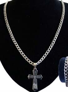 Men's Necklace Sets - 銀色 - 查看 1