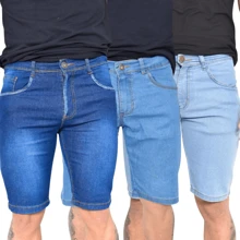 Kit 03 Bermuda Jeans Premium Masculino Elastano Short