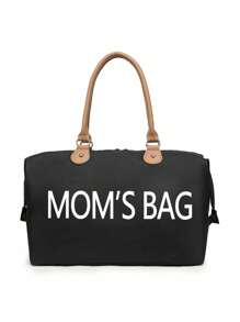 3pcs/Set Tote Handbag With Shoulder Strap, Separated Wet And Dry Bottle Compartment Travel Mommy Bag - màu đen - Xem 3