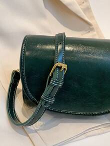 綠色復古小方包2023新款時尚女包百搭單肩包時尚手機斜背包 - 綠色 - 查看 3