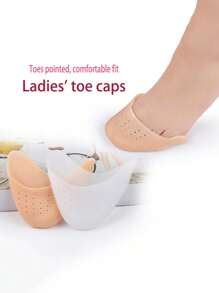 1入組成人加厚矽膠芭蕾舞蹈練習鞋用趾墊,配有足弓墊和趾隔墊 - 米色 - 查看 3