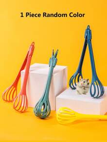 1pc Random Color Plastic Gear Locking Jaw With Hollow Design & Pad For Hamster, Four Seasons Universal - Multicolor - View 3