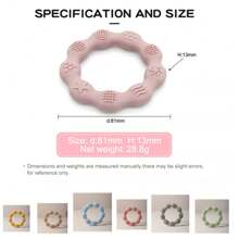 8cm Baby Silicone Teething Toy, Teether For Infant Teething Period And Grinding Teeth - Beige - View 2
