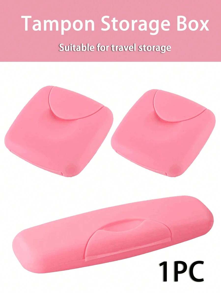Pad Storage Box, Travel Waterproof Sealed Container - Pink - View 1