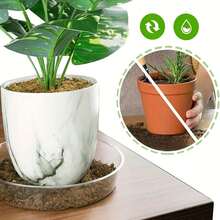 6 Unids/set Bandeja Redonda Transparente Para Maceta De Plástico Con Almacenamiento De Agua Y Diseño De Mariposa, Decoración De Jardín - Blanco - Ver 5