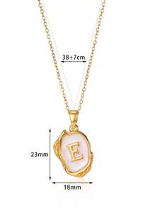 1個男女通用簡約款26英文字母大寫項鍊,情侣或個性化名字項鍊 - 金黃色 - 查看 20