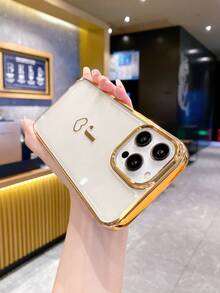 適用於蘋果iPhone的手機殼，女性防摔軟式保護套 - 金色 - 查看 4