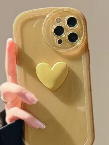 防摔心型裝飾手機殼相容 iPhone15/15Plus/15Pro/15Promax - 青碧色 - 查看 7