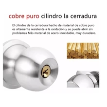 Cerradura De Chapa Perilla Para Puerta Principal - Plateado - Ver 6