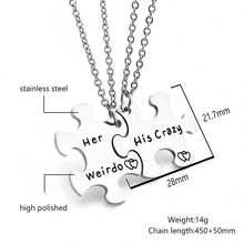 情侣项链套装他疯狂她怪人情侣项链情人节生日周年纪念礼物情侣