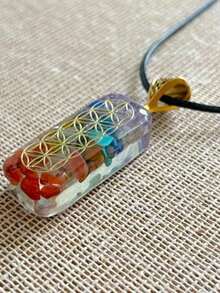 Collar de Orgonita 7 Chakras y Flor de la Vida: Protección, Equilibrio Energético y Belleza - Multicolor - Ver 6