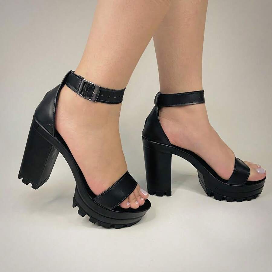 Women Heeled Sandals - 黑色 - 查看 1