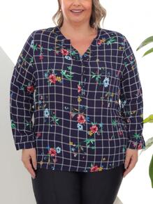 Plus Size Blouses - Màu xanh hải quân - Xem 1