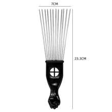 1入黑色拳頭非洲金屬梳,撥梳刷理髮型造型工具,髮飾-c819l - 黑色 - 查看 2