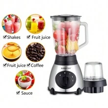 1pc Sokany Plug-in Multifunctional Juicer, Blender, Juice Extractor, Food Processor Sk-144, Knob Switch With 3 Gears, Simple Operation, 2-in-1 Multi-function, Easy To Clean, Large Capacity With Big Caliber, Powerful 450w Motor, Anti-slip Base - Black - View 4