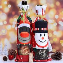Christmas Party Creative Cartoon Red Wine Bottle Set - Multicolor - View 2