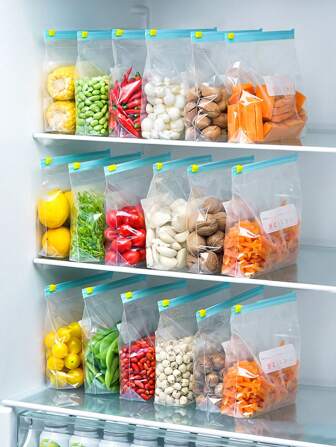 30/10 件水果蔬菜拉链密封袋，谷物储存袋，防潮，食品保鲜袋，冰箱收纳袋，母亲节礼物，送给妈妈的礼物