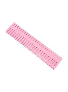 4pcs Plastic Drawer Clapboard DIY Grid Drawer Divider Household Necessities Storage Organizer Desk Storage Organization - Pink - View 2