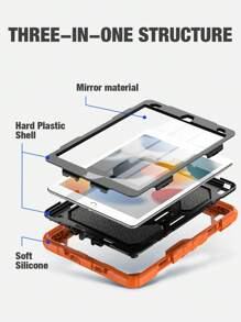 Case Compatible With Ipad 6th Generation Pencil Holder And Shoulder Strap - Orange - View 4