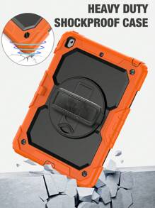 Case Compatible With Ipad 6th Generation Pencil Holder And Shoulder Strap - Orange - View 3