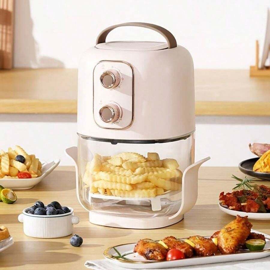 使用2.5升便攜式迷你氣炸鍋,改變您的烹飪方式——烤、炸、烘烤等功能任何您選擇!