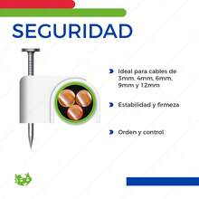 500 Piezas Grapa Para Cable Redondo de Plástico 3/4/6/9/12mm - Blanco - Ver 3
