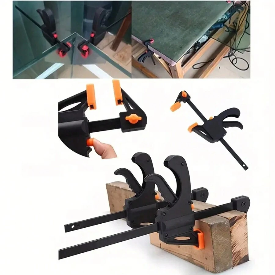 4-inch F Clamp & A Clamp Set, Powerful Quick Woodworking Clamps For Fixing Wood Boards And Holding Tools
