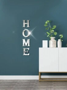 4 cái Thiết kế Thư Gương Bộ Dán Tường - Bạc - Xem 5